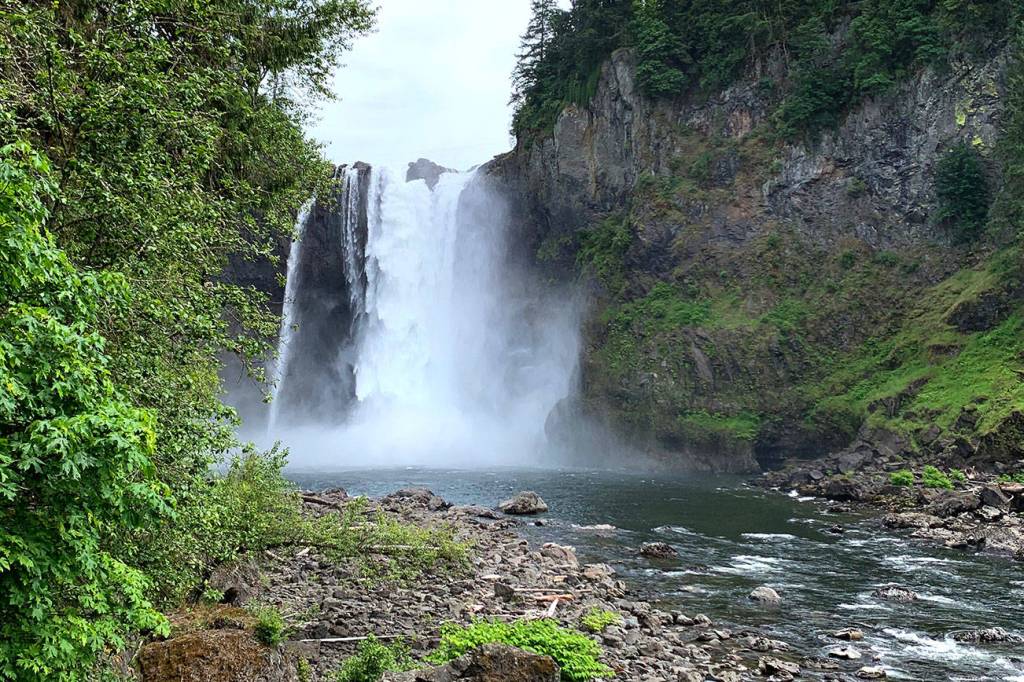 Natalie DeFord/Staff photo                                A summertime view of Snoqualmie Falls from the lower viewpoint, which is now closed for the off-season for maintenance. Other parts of the park will remain open.