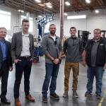 Natalie DeFord/Staff photo                                A group tours the facilities at Allegion (Technical Glass Products) during the companys Manufacturing Day event. From left, Snoqualmie city administrator Bob Larson, Casey Duff from Sen. Maria Cantwells office, production manager Dave Jensen, Mount Si High School senior Dylan Van Vleet, Mount Si teacher Gregg Meyers.