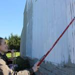 Jacoba Niepoort began painting the mural Oct. 9 and plans to complete it by Oct. 15.