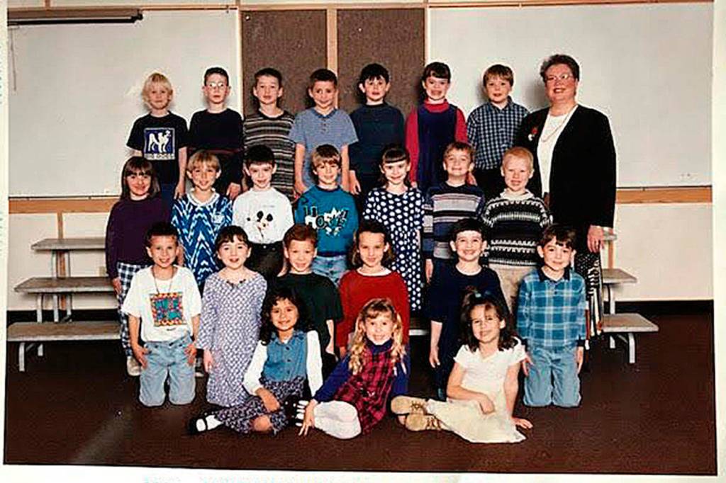 Mary-Lee Johnsons North Bend Elementary kindergarten class of 1998 made a message in a bottle. It was found 21 years later. Photo courtesy of Mary-Lee Johnson
