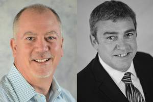 Rob McFarland and Rich Wiltshire, North Bend mayoral candidates. Courtesy photos