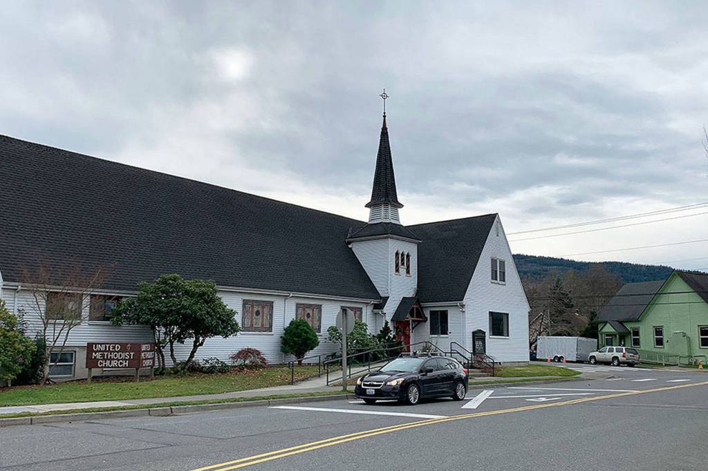 Snoqualmie United Methodist Church, next door to the American Legion Post 79, which houses the Snoqualmie Valley Shelter Services Resource Center. There will be a free community meal at the church on Thanksgiving, Nov. 28, at 3 p.m. Natalie DeFord/staff photo