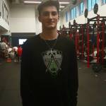 Mount Sis Brayden Holt stands in the Wildcats weight room before a training session. Andy Nystrom/ staff photo