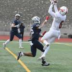 Brayden Holt snags a touchdown pass against Chiawana. Photo courtesy of Calder Productions