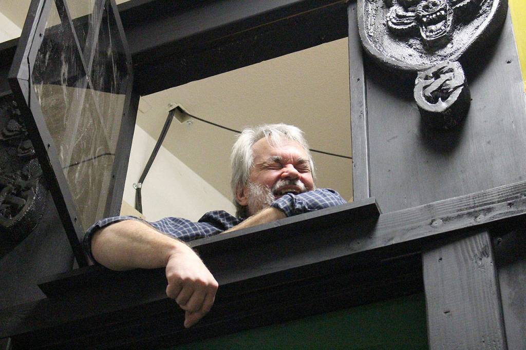 Tim Platt rehearses the final act of A Christmas Carol at VCS on Nov. 19. Madison Miller / staff photo