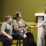 April Davis and her family star as the Cratchit family in VCSs production of A Christmas Carol. From left: Joseph Beegle, April Beegle, Hazel Beegle and Grace Combs. Madison Miller / staff photo