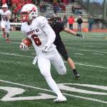 Mount Si wide receiver Brayden Holt runs for a touchdown against Camas in a 4A state semifinal on Nov. 30. Photo courtesy of Calder Productions