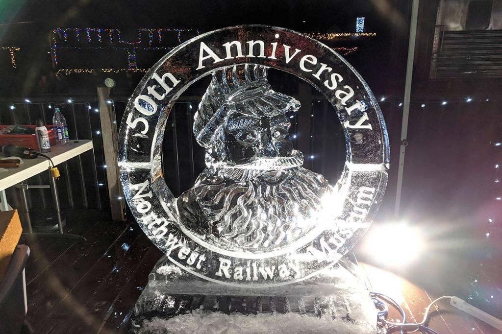 Brian Mitchells finished carving at Snoqualmies Winter Lights celebration on Dec. 7. Corey Morris/staff photo