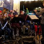 Sno Valley Winds, an adult community band in the Snoqualmie Valley, entertains the crowd moments before the tree lighting ceremony at 2019 Winter Lights in Snoqualmie on Dec. 7. Corey Morris/staff photo