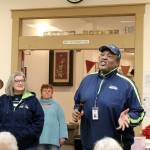 Edwin Bailey, former guard (1981-1991) talks to seniors at Sno-Valley Senior Center in Carnation on Dec. 13. Stephanie Quiroz/staff photo
