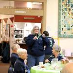 Founder Suzanne Parkins Newman talks about 12 Days of Goodness in Carnation on Dec. 13. Stephanie Quiroz/staff photo