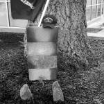 A makeshift memorial sits outside North Bend City Hall during a memorial march held in memory of veterans Andrew Yoder and Travis Corbet. They were killed last spring when a crane collapsed in Seattle. photo courtesy of Jim Curtis