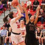 Issaquah forward Sela Heide (left) scored 27 points in the Wildcats 70-53 loss to Issaquah on Feb. 1. Benjamin Olson/staff photo