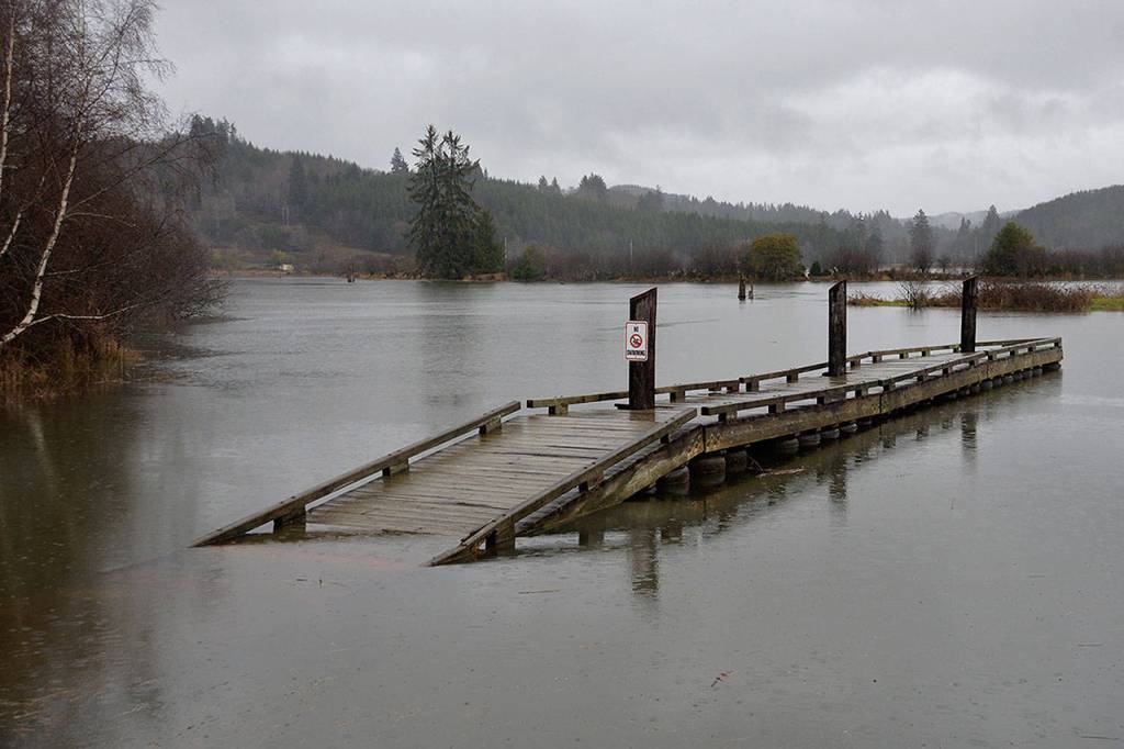 High tides, as seen in this file photo of Raymonds Willapa Landing Park in Pacific County, could become the norm in the future due to sea level rise. Sound Publishing file photo