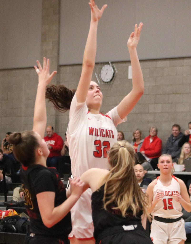 Mount Sis 6-foot-8 senior Sela Heide had 24 points and 11 rebounds to help lead the Wildcats beat Newport on Jan. 8. Benjamin Olson/staff photo
