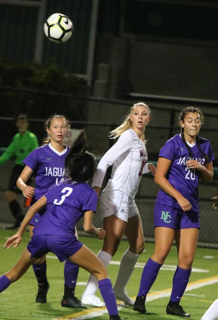 Mount Sis Joelle Buck, middle in white jersey, was selected to the 4A All-State Girls Soccer first team by the Washington State Soccer Coaches Association. The four-year varsity defensive starter played in every game on the schedule  58  during her time with the program. She played a total of 4,721 minutes, only missing nine minutes, and was an integral part of a defense that in four years took Mount Sis goals-against average from 3.2 (2016) to 1.8 (2019). The Pacific Lutheran University soccer signee was also a four-year varsity basketball player and carries a 3.85 cumulative grade-point average. Andy Nystrom/ staff photo