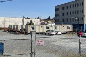 King Countys North Seattle isolation and quarantine site on April 8. The North Seattle/Aurora facility is located at 1132 N 128th St. in Seattle. It features six modular units with a total capacity of 23 people. Corey Morris/staff photo