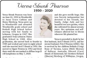Verna Shunk Pearson | Obituary
