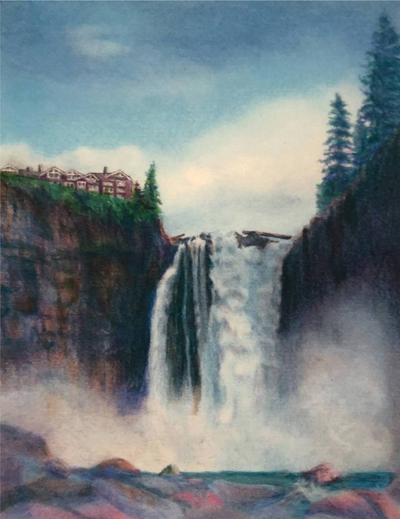Snoqualmie Falls; Colored Pencil by Sally Rackets. Visit the Art Gallery of Sno Valley in downtown Snoqualmie to see impressive works of art from talented local artists.