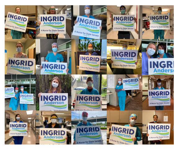 Nurses and healthcare workers who support Ingrid Anderson for State Senate.