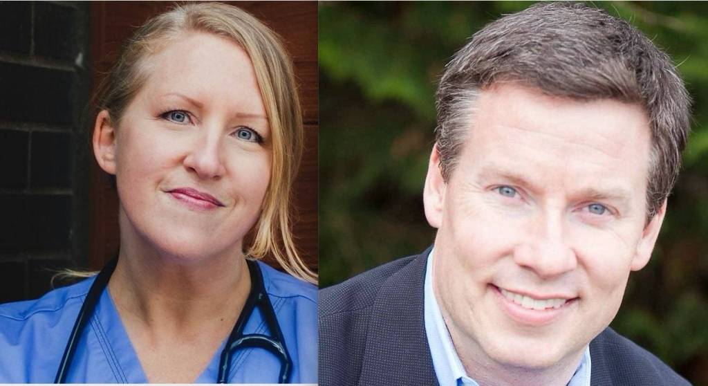 In the 5th Legislative District, challenger Ingrid Anderson (D), left, is running against incumbent State Sen. Mark Mullet (D).