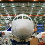 The nose of the 500th 787 Dreamliner at the assembly plant in Everett on Sept. 21, 2016. (Kevin Clark / Herald, file)