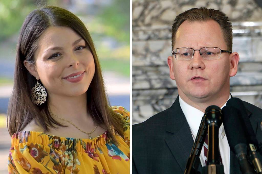 Maia Espinoza (left) and Chris Reykdal