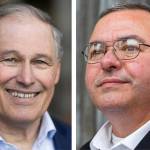Jay Inslee (D), left, and Loren Culp (R). File photo