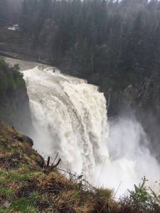 The Snoqualmie Falls ran heavy with flood water on Feb. 7. William Shaw/staff photo