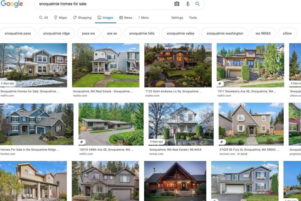 According to Redfin, median home prices were $799,500 in Snoqualmie, a 23% year-over-year increase from November 2019 to November 2020. (Screenshot)