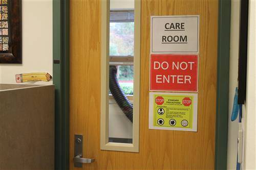 An example of a room where students showing symptoms of COVID-19 at school will wait to be picked up by their parents. From the Snoqualmie Valley School District website.