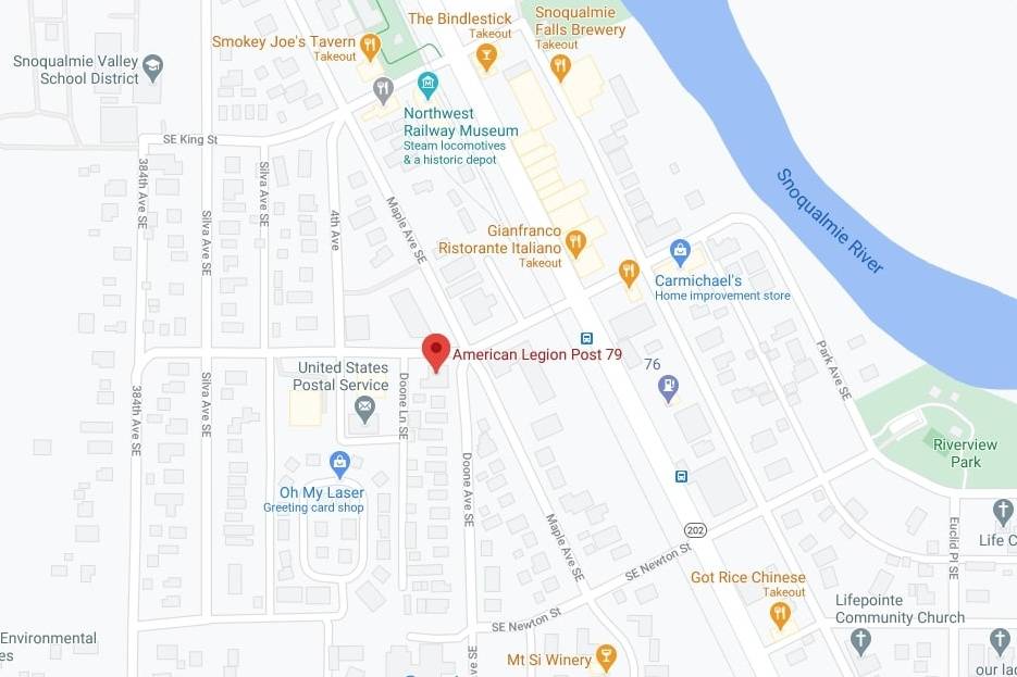 The Renton-Pickering Post 79 American Legion Hall, 38625 SE River St. in downtown Snoqualmie. File photo