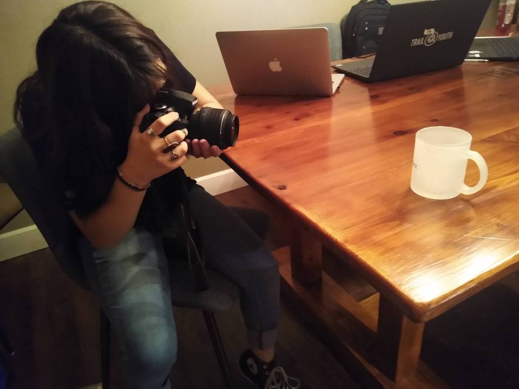 Tehani Mathers takes a photo. Contributed by Two Rivers High School