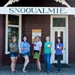 Katie Podschwit, Dorie Ross, Kristen Schumacher, Heather Dean and Julie Chung, owners of Chickadee Bakeshop, Heirloom Cookshop and Snoqualmie Ice Cream are opening a new location in Snoqualmie this summer. Contributed photo