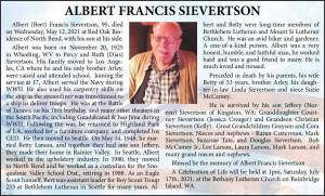 Albert Francis Sievertson | Obituary