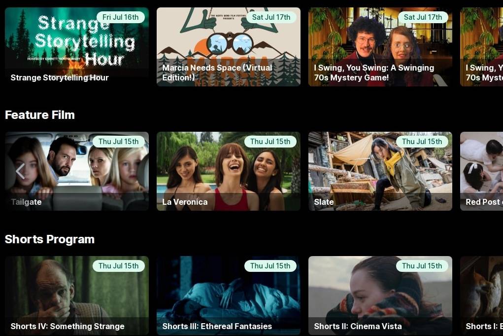 Screenshot from North Bend Film Festival website (northbendfest.eventive.org)