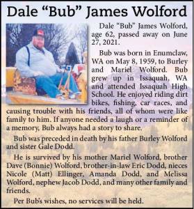 Dale "Bub" James Wolford | Obituary