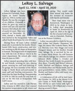 LeRoy L. Salvage | Obituary