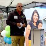 North Bend Mayor Rob McFarland gives a speech at the Habitat for Humanity groundbreaking Sept. 28 in North Bend. Photo by Conor Wilson/Valley Record