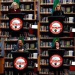 Four candidates giving opening statements at Snoqualmie Valley Chamber of Commerce candidate forum on Oct. 20. Top: Mayor candidates Peggy Shepard (L) and Katherine Ross. Bottom: Council candidates Matt Laase (L) and Tanya Lavoy. Photos by Conor Wilson/Valley Record
