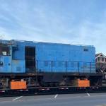 The Northwest Railway Museum moves Locomotive 125 in Snoqualmie on Nov. 3. Locomotive 125 comes from the Port of Longview. Photo William Shaw/Valley Record.
