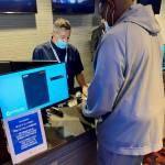 Former Seattle Sonic Shawn Kemp places the first legal sports bet in state history Sept. 9 at the Snoqualmie Casino. File photo courtesy of the Snoqualmie Casino