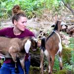 Photo Conor Wilson/Valley Record
Christina Lathrop, owner of Fancy Farms Forest School in Fall City, poses with her goats.