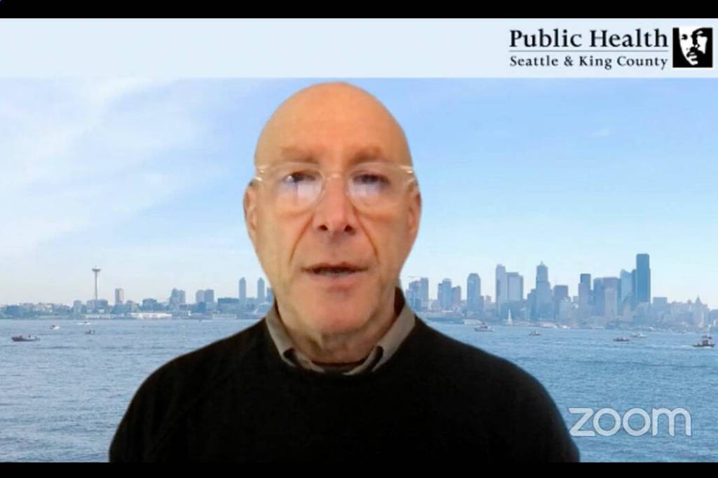 Jeff Duchin, Health Officer for Public Health  Seattle King County. (Screenshot from Zoom meeting)