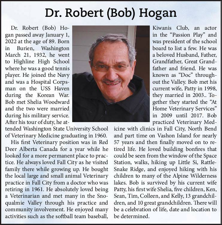 Dr. Robert (Bob) Hogan | Obituary