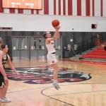 Photo Courtesy of Calder Productions
Junior guard Grace Turley takes a shot in a 73-44 KingCo League tournament first-round victory over Redmond on Feb. 1. The Wildcats finished the tournament 3-1 and move on as the 7 seed in the KingCo/WesCO district tournament.