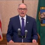 Screenshot of Gov. Jay Inslees news conference from Feb. 17, 2022.