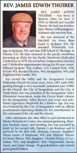 Rev. James Edwin Thuirer | Obituary
