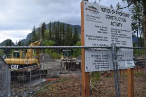 Conor Wilson / Valley Record
Construction on the River Run Apartment Complex in North Bend. Its the future of site of 28 income restricted apartments.
