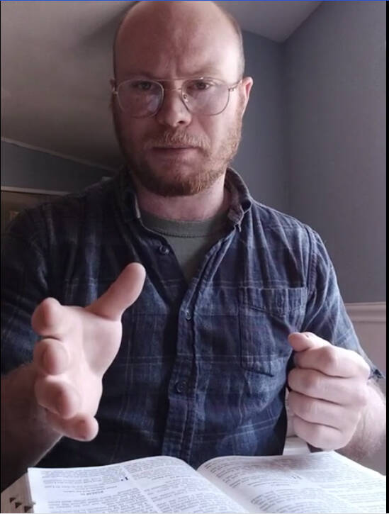 Tyler Dinsmoor posts videos of himself on Gab.com.